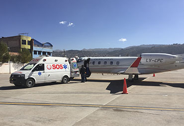 Transfer by air Ambulance SOS Medical Group